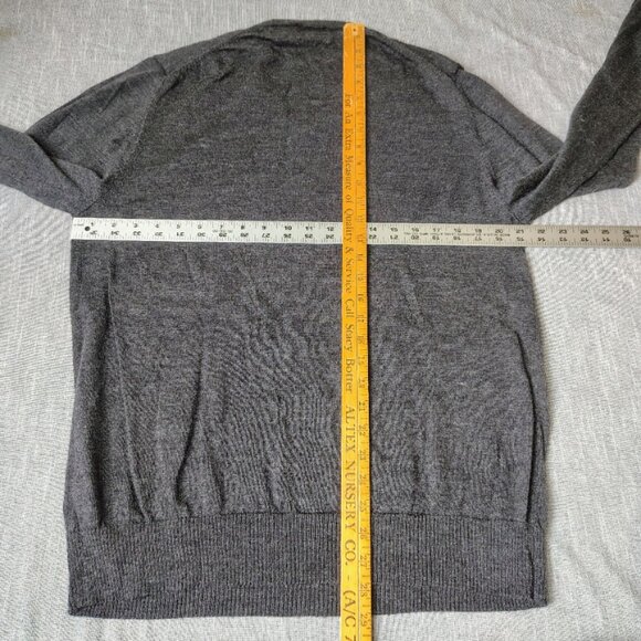 Calvin Klein Sweater Mens Size XL Black Extra Fine Merino Wool V Neck - Picture 5 of 9